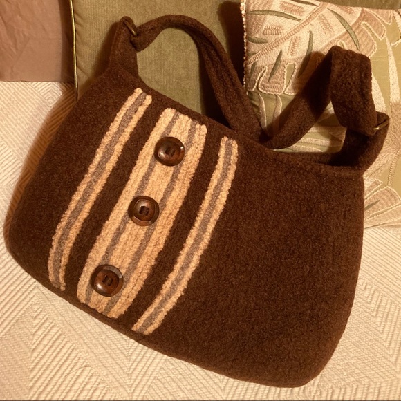 Felted Hand-Knit Shoulder Bag - Picture 1 of 5